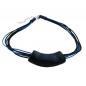 Preview: Kette 54x19mm Anhänger Rohr flach gebogen blau-schwarz-marmoriert glänzend Kunststoff 45cm