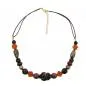 Preview: Kette Kunststoffperlen Schraubenperle braun orange mit Kordel 45cm Preview: Kette Kunststoffperlen Schraubenperle braun orange mit Kordel 45cm