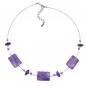 Preview: Kette Drahtkette Viereck gewellt flieder-transparent mit Flitter Kunststoffperlen 45cm