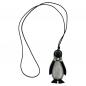 Preview: Kette 8x4x3cm Figur Pinguin schwarz-silbergrau Kunststoff 90cm
