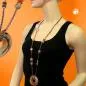 Preview: Kette, Ring beige-braun, kupferfarben