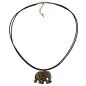 Preview: Kette 38x28x6mm Elefant Kunststoff altmessingfarben Kordel schwarz 50cm Preview: Kette 38x28x6mm Elefant Kunststoff altmessingfarben Kordel schwarz 50cm