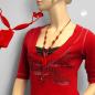 Preview: Kette, Viereck gewellt, leuchtend rot