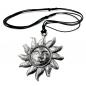 Preview: Kette 68mm Zinn-Anhänger große Sonne mit Gesicht 110cm Preview: Kette 68mm Zinn-Anhänger große Sonne mit Gesicht 110cm