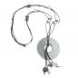 Preview: Kette 77mm Kunststoffanhänger Lochring altsilberfarben Kordel grau 90cm Preview: Kette 77mm Kunststoffanhänger Lochring altsilberfarben Kordel grau 90cm