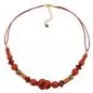Preview: Kette Kunststoffperlen Schraubenperle rot-rostbraun mit Kordel 45cm Preview: Kette Kunststoffperlen Schraubenperle rot-rostbraun mit Kordel 45cm