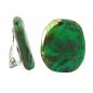 Preview: Clip Ohrring 28x23mm Kiesel grün-khaki-braun-marmoriert glänzend Kunststoff-Bouton