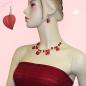 Preview: Ohrhaken Ohrhänger Ohrringe 45x20mm Kunststoffperle Blatt rot mit Flitter Preview: Ohrhaken Ohrhänger Ohrringe 45x20mm Kunststoffperle Blatt rot mit Flitter