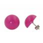 Preview: Ohrstecker Ohrring 13mm pink-rosa-glänzend Kunststoff halbrund gewölbt