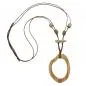 Preview: Kette 77x56mm Baumring braun-beige Kunststoff Baumwollkordel braun 95cm