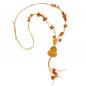 Preview: Kette Y-Form gelb-orange Kunststoffperlen Blumenperle Baumwollkordel 90cm Preview: Kette Y-Form gelb-orange Kunststoffperlen Blumenperle Baumwollkordel 90cm