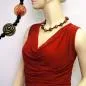 Preview: Kette Schmuckperlen schwarz-rot-goldfarben 50cm