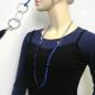 Preview: Kette Kunststoffperlen blau Metallringe rhodiniert Kordel blau 90cm Preview: Kette Kunststoffperlen blau Metallringe rhodiniert Kordel blau 90cm