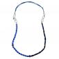 Preview: Kette Kunststoffperlen blau Metallringe rhodiniert Kordel blau 90cm Preview: Kette Kunststoffperlen blau Metallringe rhodiniert Kordel blau 90cm