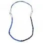 Preview: Kette Kunststoffperlen blau Metallringe rhodiniert Kordel blau 90cm Preview: Kette Kunststoffperlen blau Metallringe rhodiniert Kordel blau 90cm