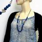 Preview: Kette Kunststoff Perlenkette blau altsilber Kordel blau 80cm Preview: Kette Kunststoff Perlenkette blau altsilber Kordel blau 80cm