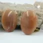 Preview: Clip Ohrring 25x18mm oval braun-marmoriert glänzend Kunststoff-Bouton