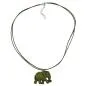 Preview: Kette 38x28x6mm Elefant Kunststoff olivgrün seidig matt Kordel oliv 50cm Preview: Kette 38x28x6mm Elefant Kunststoff olivgrün seidig matt Kordel oliv 50cm