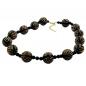 Preview: Kette Schmuckperle Kunststoff schwarz-goldfarben Preview: Kette Schmuckperle Kunststoff schwarz-goldfarben