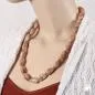 Preview: Kette Winkelperle braun-natur-marmiert