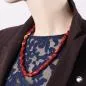 Preview: Kette 20x10mm Winkelperle Kunststoff rot-gold-weiß-marmoriert glänzend 60cm