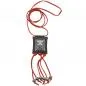 Preview: Kette Kunststoff Viereck schwarz altsilberfarben Velourband rot 100cm Preview: Kette Kunststoff Viereck schwarz altsilberfarben Velourband rot 100cm