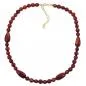 Preview: Kette Winkelperle Kunststoff rot-gold-marmoriert glänzend 45cm
