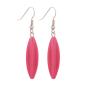Preview: Ohrhaken Ohrhänger Ohrringe 30x9mm Rillenolive Kunststoff pinkfarben
