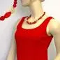 Preview: Kette Kunststoffperlen rot-marmoriert und goldfarben 50cm Preview: Kette Kunststoffperlen rot-marmoriert und goldfarben 50cm