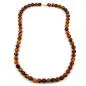Preview: Kette, Perlen 14mm, bernstein-dunkel