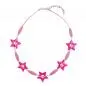 Preview: Kette 27mm Stern pink Kunststoff Holzperle Kordel rosa 42cm