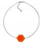 Preview: Kette Drahtkette Stufenperle orange-transparent Kunststoffperlen 45cm