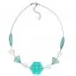 Preview: Kette Drahtkette Stufenperle aqua-transparent Kunststoffperlen 45cm