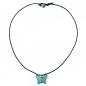 Preview: Kette Kinderkette Schmetterling Kunststoff hellblau mit Schliff Kordel dunkelblau 42cm