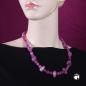 Preview: Kette 10mm Perle Kunststoff flieder transparent mit verschiedenen unrunden Perlen 55cm