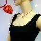 Preview: Kette Kinderkette Herz rot mit Schliff Kordel rot 42cm