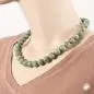 Preview: Kette 14mm Rundperle Kunststoff oliv-grün-braun-gesprenkelt 50cm