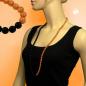Preview: Kette, Perlenkette orange-schwarz