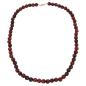 Preview: Kette 10mm Kunststoffperlen Barockperlen rot-schwarz-marmoriert 60cm