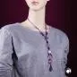Preview: Kette flache Perle lila mit Kordel