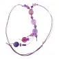 Preview: Kette flache Perle lila mit Kordel