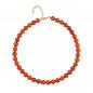 Preview: Kette 10mm Rundperle orange-schwarz-marmoriert Kunststoff 40cm