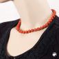 Preview: Kette 10mm Rundperle orange-schwarz-marmoriert Kunststoff 42cm