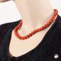 Preview: Kette 10mm Rundperle orange-schwarz-marmoriert Kunststoff 45cm