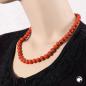 Preview: Kette 10mm Rundperle orange-schwarz-marmoriert Kunststoff 50cm