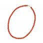 Preview: Kette 10mm Rundperle orange-schwarz-marmoriert Kunststoff 60cm