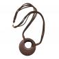 Preview: Kette Kunststoff Scheibe Amulett dunkelbraun matt 4x Kordel dunkelbraun 63cm Preview: Kette Kunststoff Scheibe Amulett dunkelbraun matt 4x Kordel dunkelbraun 63cm