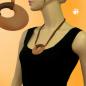 Preview: Kette Kunststoff Scheibe Amulett karamel matt 4x Kordel braun 60cm Preview: Kette Kunststoff Scheibe Amulett karamel matt 4x Kordel braun 60cm