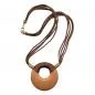 Preview: Kette Kunststoff Scheibe Amulett karamel matt 4x Kordel braun 60cm Preview: Kette Kunststoff Scheibe Amulett karamel matt 4x Kordel braun 60cm