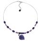 Preview: Kette Drahtkette Blatt lila-flitter Kunststoffperlen 45cm Preview: Kette Drahtkette Blatt lila-flitter Kunststoffperlen 45cm